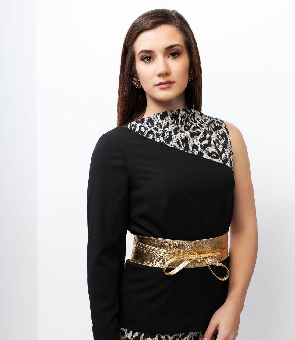 Asymmetric Sleeve Jacket -Black
