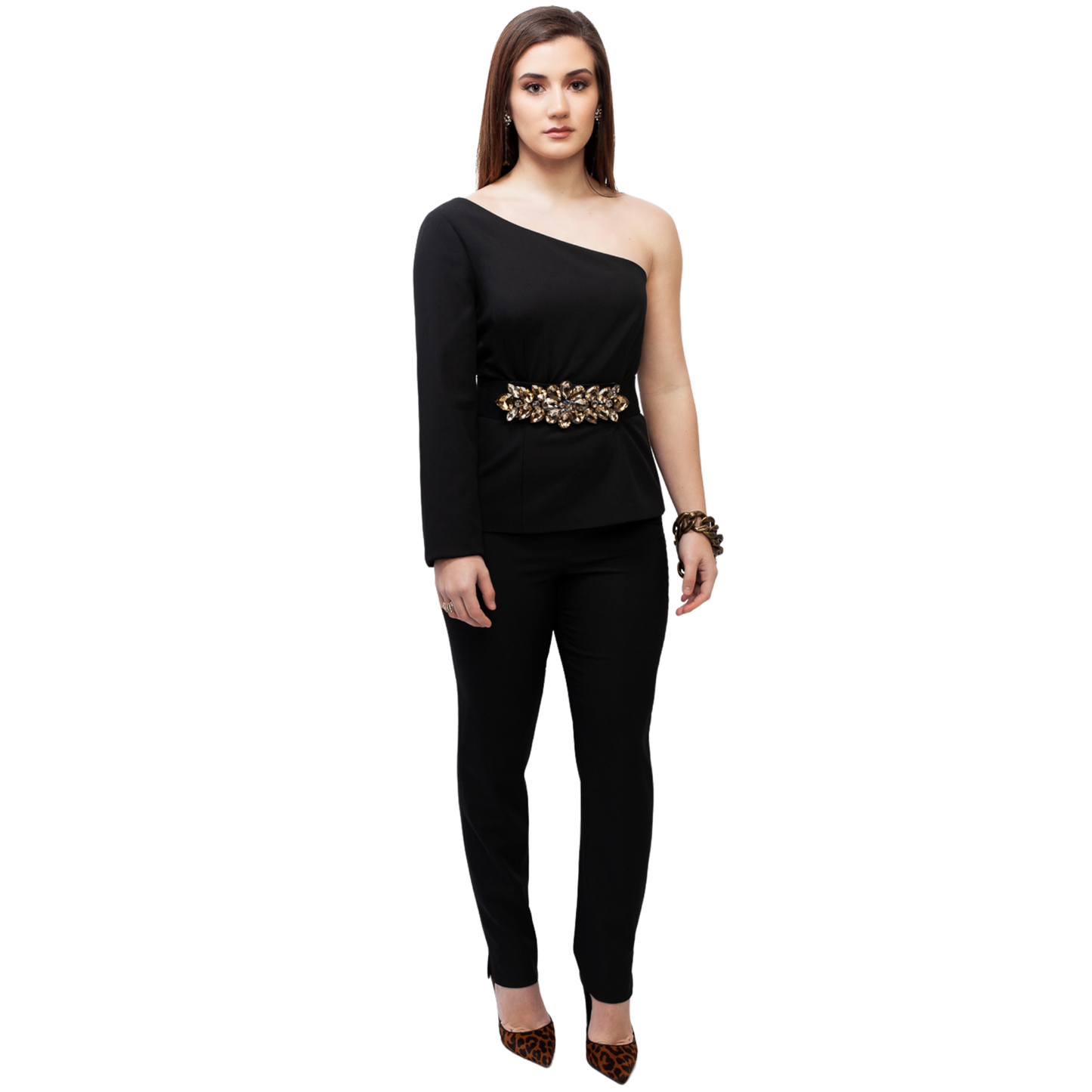 Asymmetric Sleeve Jacket -Black