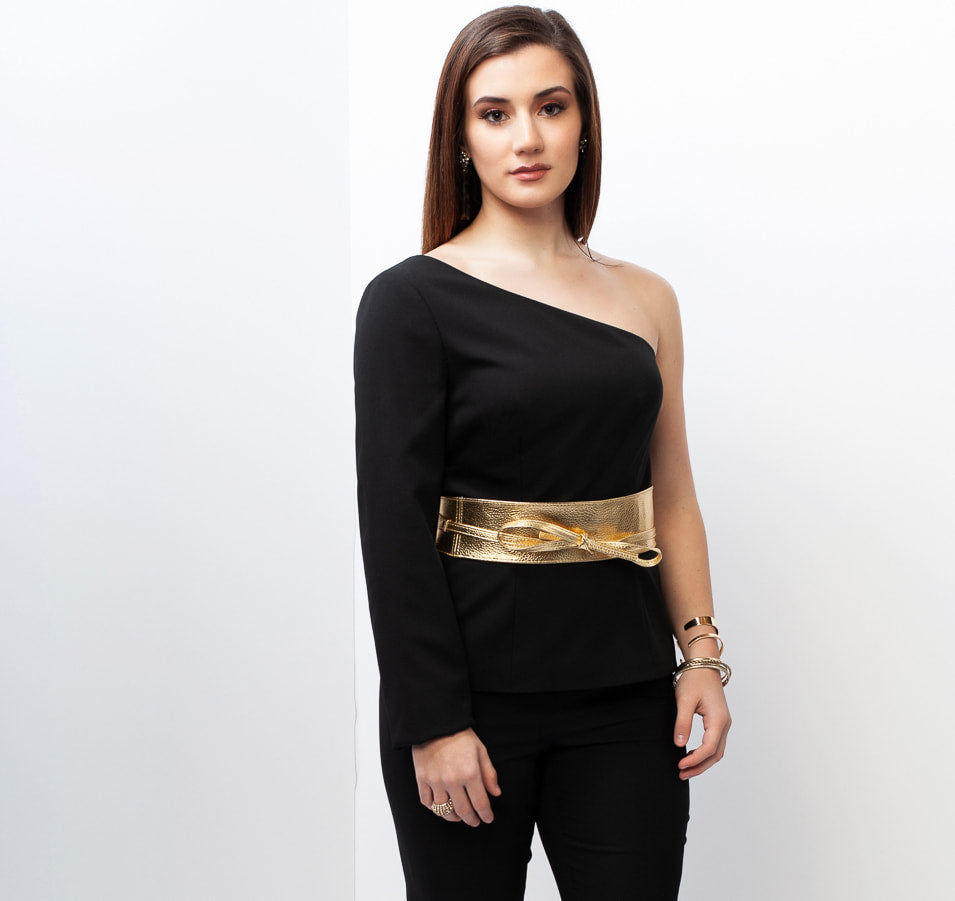 Asymmetric Sleeve Jacket -Black